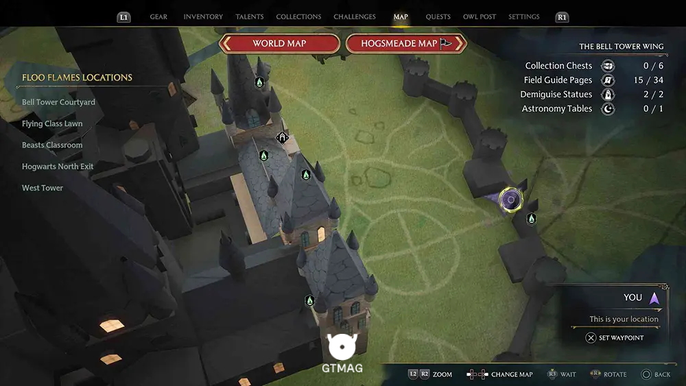 Hogwarts - The Bell Tower Wing - تمام مکانهای Field Guide Pages در Hogwarts Legacy
