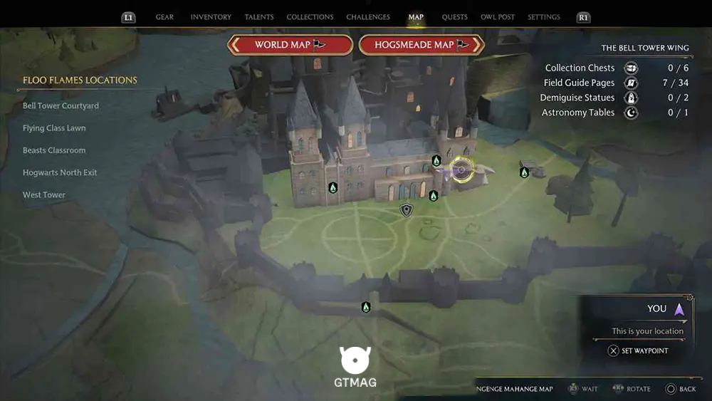Hogwarts - The Bell Tower Wing - تمام مکانهای Field Guide Pages در Hogwarts Legacy