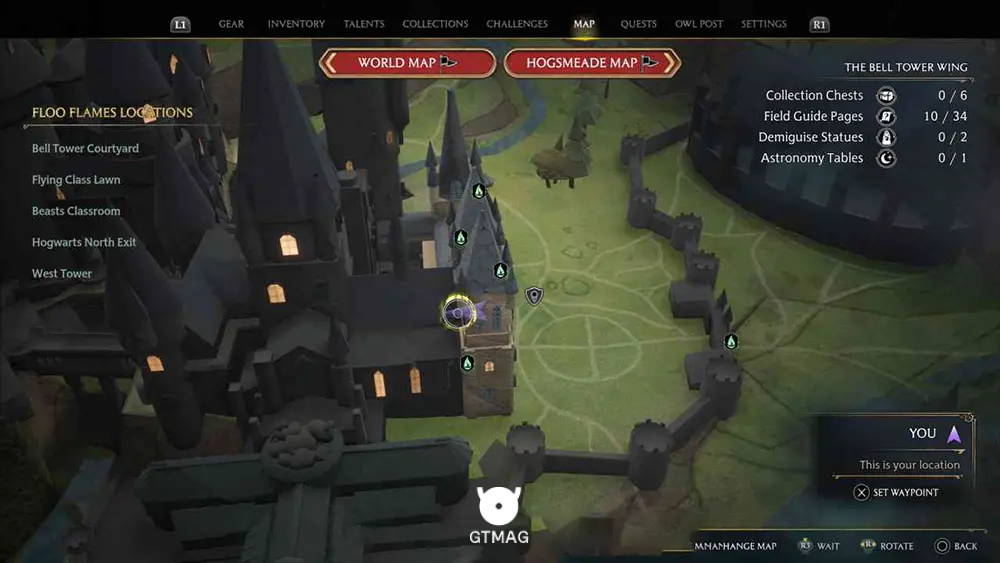 Hogwarts - The Bell Tower Wing - تمام مکانهای Field Guide Pages در Hogwarts Legacy