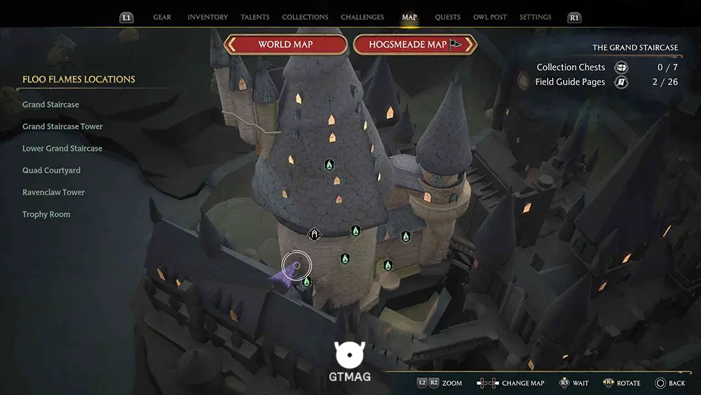 Hogwarts - The Grand Staircase - تمام مکانهای Field Guide Pages در Hogwarts Legacy