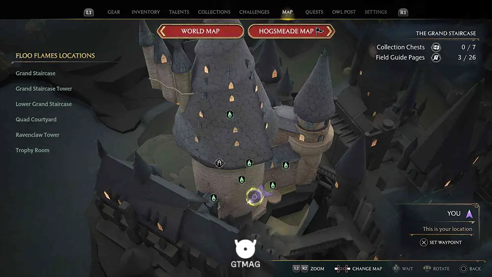 Hogwarts - The Grand Staircase - تمام مکانهای Field Guide Pages در Hogwarts Legacy