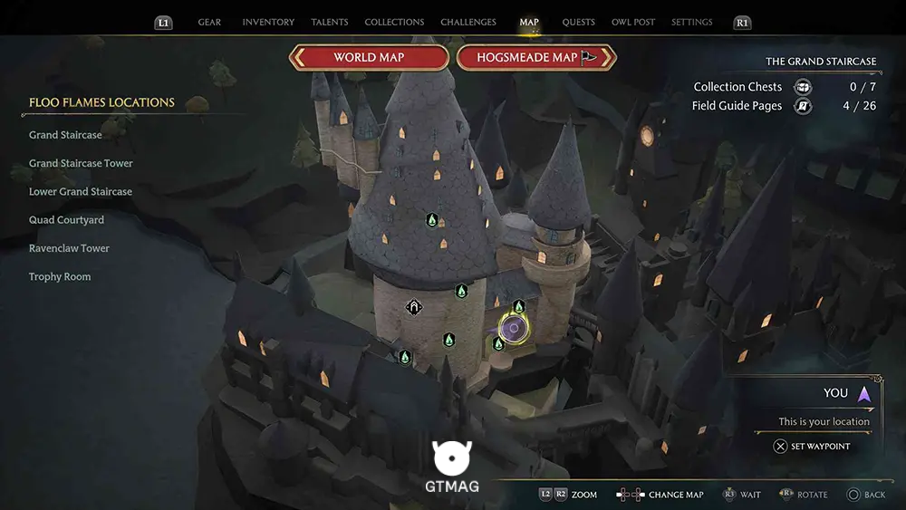 Hogwarts - The Grand Staircase - تمام مکانهای Field Guide Pages در Hogwarts Legacy