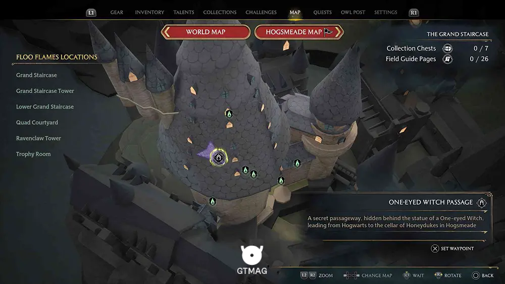 Hogwarts - The Grand Staircase - تمام مکانهای Field Guide Pages در Hogwarts Legacy