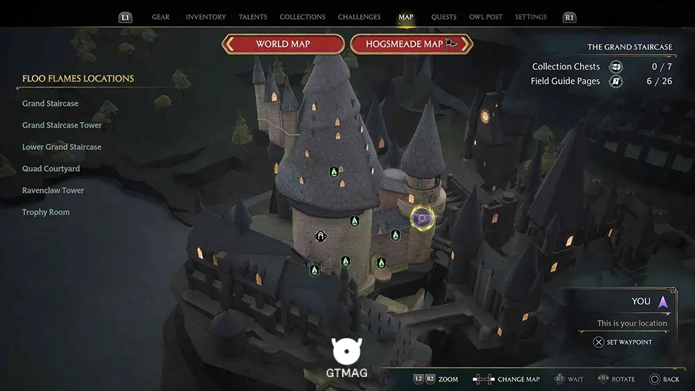 Hogwarts - The Grand Staircase - تمام مکانهای Field Guide Pages در Hogwarts Legacy