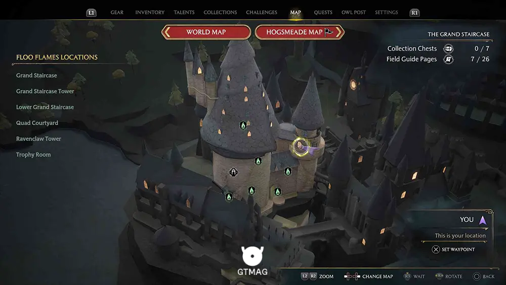 Hogwarts - The Grand Staircase - تمام مکانهای Field Guide Pages در Hogwarts Legacy