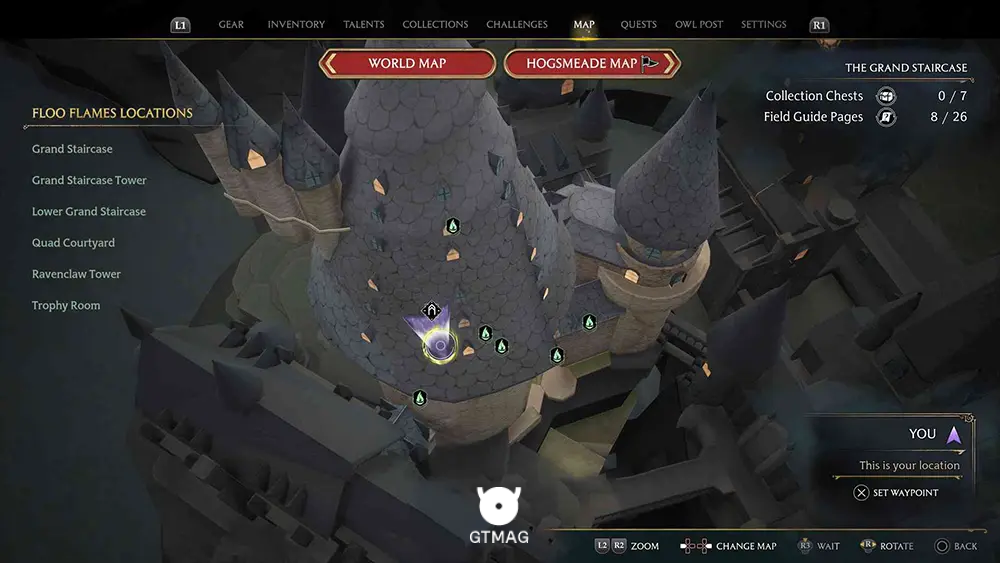 Hogwarts - The Grand Staircase - تمام مکانهای Field Guide Pages در Hogwarts Legacy