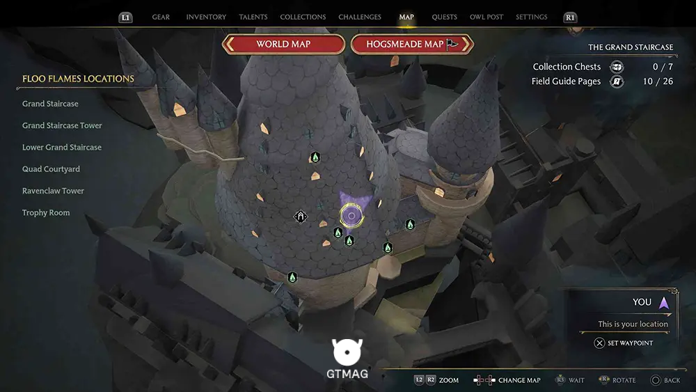 Hogwarts - The Grand Staircase - تمام مکانهای Field Guide Pages در Hogwarts Legacy