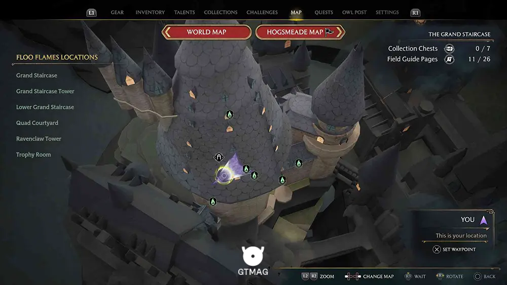 Hogwarts - The Grand Staircase - تمام مکانهای Field Guide Pages در Hogwarts Legacy