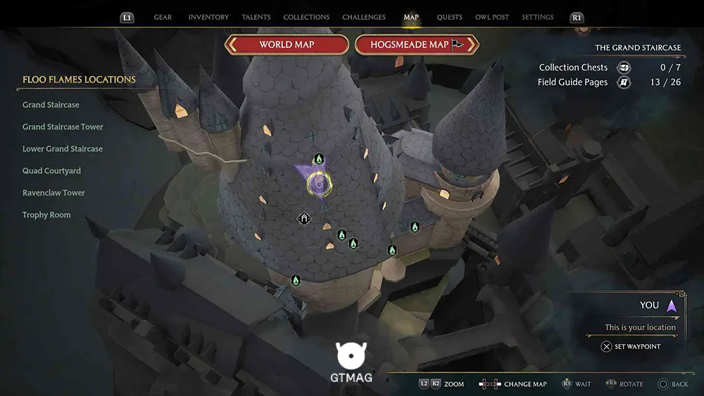 Hogwarts - The Grand Staircase - تمام مکانهای Field Guide Pages در Hogwarts Legacy