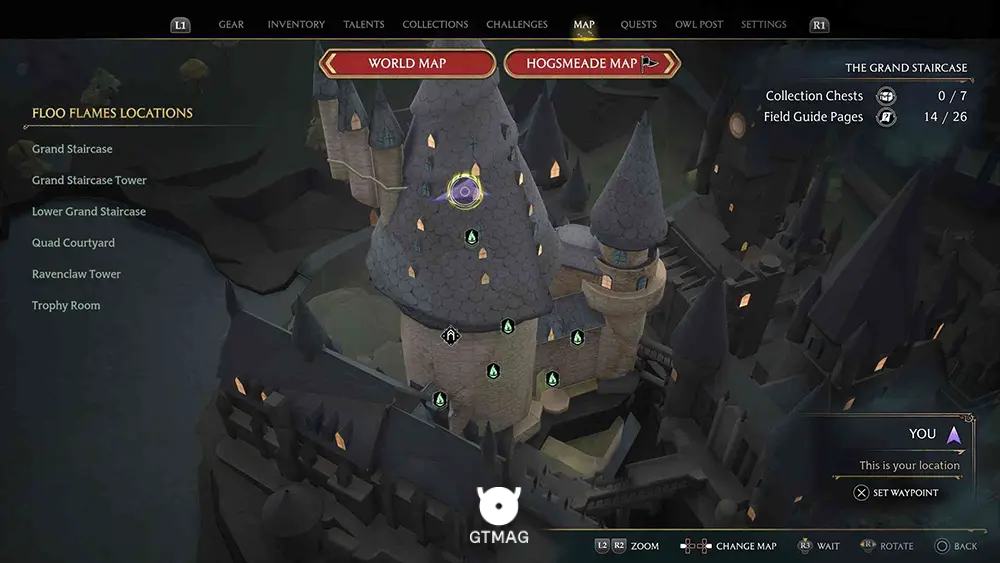 Hogwarts - The Grand Staircase - تمام مکانهای Field Guide Pages در Hogwarts Legacy