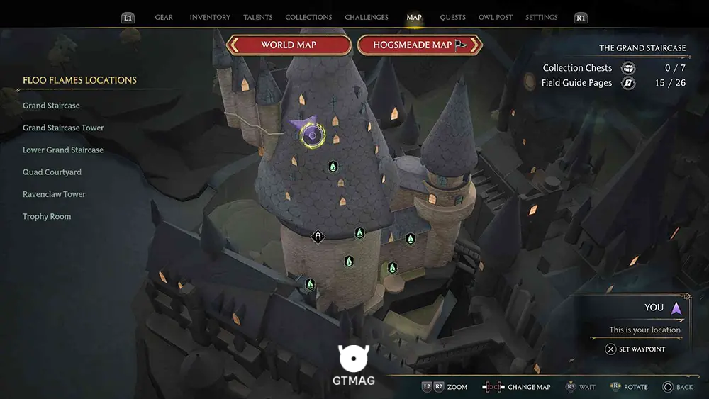 Hogwarts - The Grand Staircase - تمام مکانهای Field Guide Pages در Hogwarts Legacy