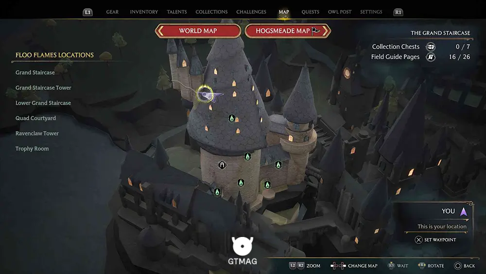 Hogwarts - The Grand Staircase - تمام مکانهای Field Guide Pages در Hogwarts Legacy
