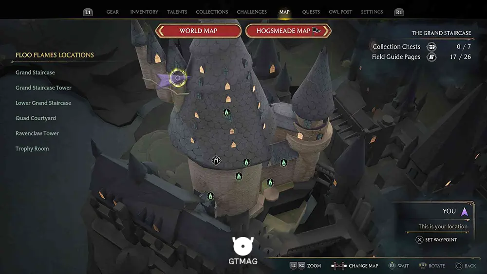 Hogwarts - The Grand Staircase - تمام مکانهای Field Guide Pages در Hogwarts Legacy