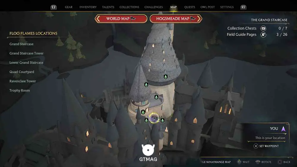 Hogwarts - The Grand Staircase - تمام مکانهای Field Guide Pages در Hogwarts Legacy