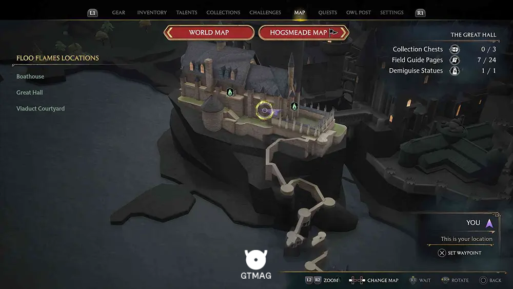 Hogwarts - The Great Hall - تمام مکانهای Field Guide Pages در Hogwarts Legacy