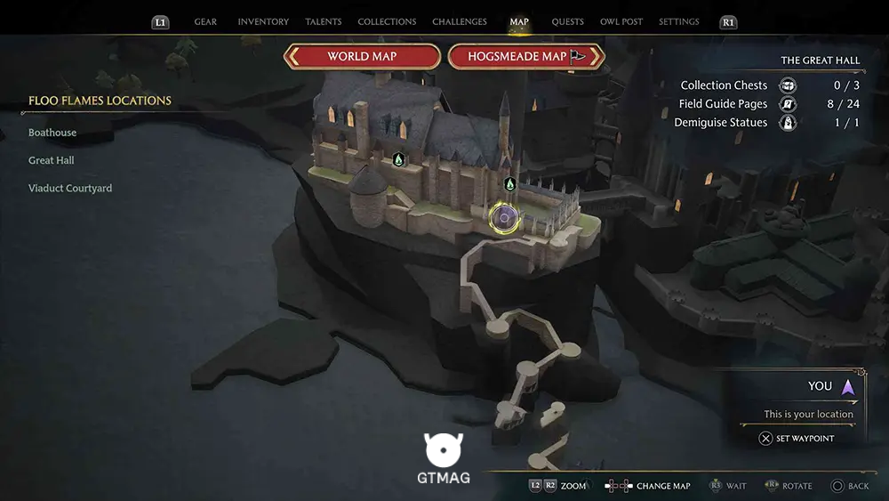 Hogwarts - The Great Hall - تمام مکانهای Field Guide Pages در Hogwarts Legacy