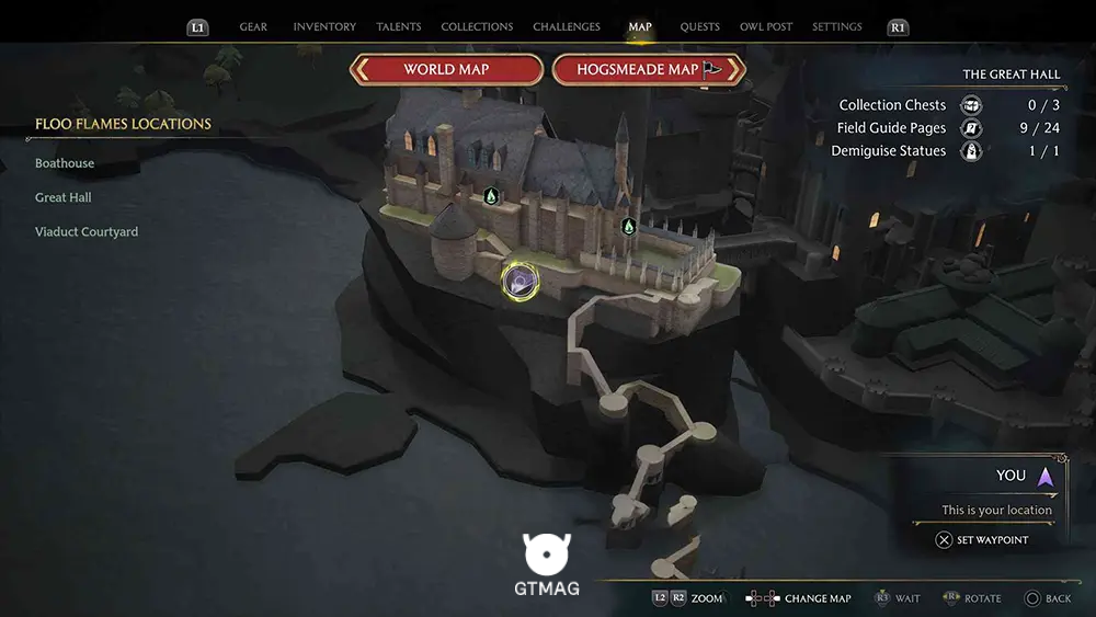 Hogwarts - The Great Hall - تمام مکانهای Field Guide Pages در Hogwarts Legacy
