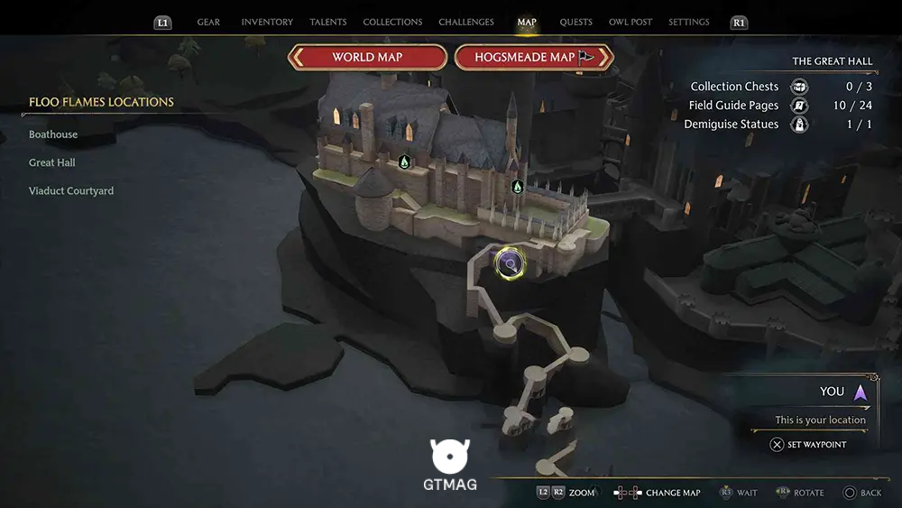 Hogwarts - The Great Hall - تمام مکانهای Field Guide Pages در Hogwarts Legacy