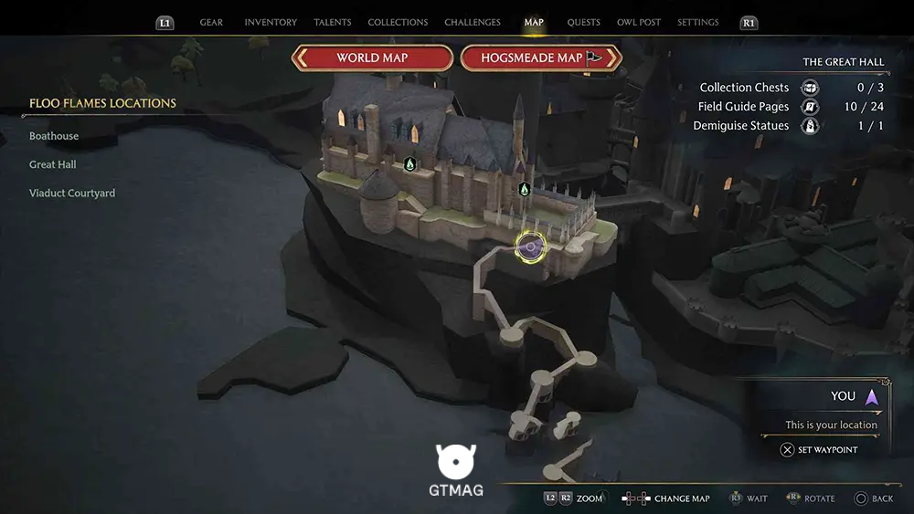 Hogwarts - The Great Hall - تمام مکانهای Field Guide Pages در Hogwarts Legacy