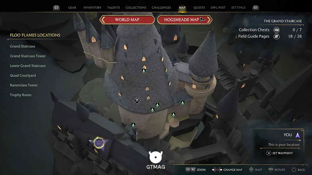 Hogwarts - The Great Hall - تمام مکانهای Field Guide Pages در Hogwarts Legacy