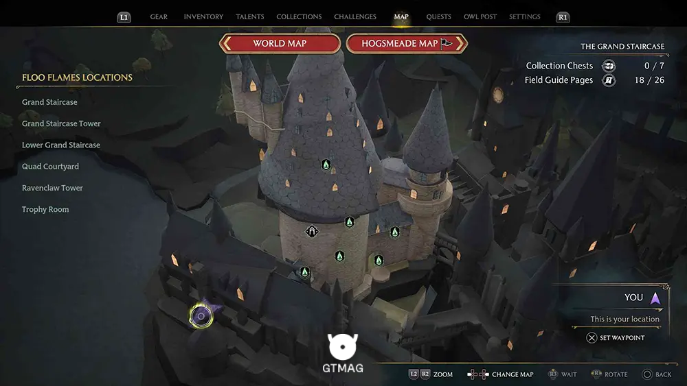 Hogwarts - The Great Hall - تمام مکانهای Field Guide Pages در Hogwarts Legacy