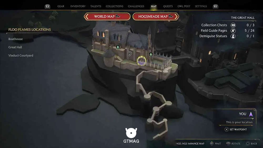 Hogwarts - The Great Hall - تمام مکانهای Field Guide Pages در Hogwarts Legacy