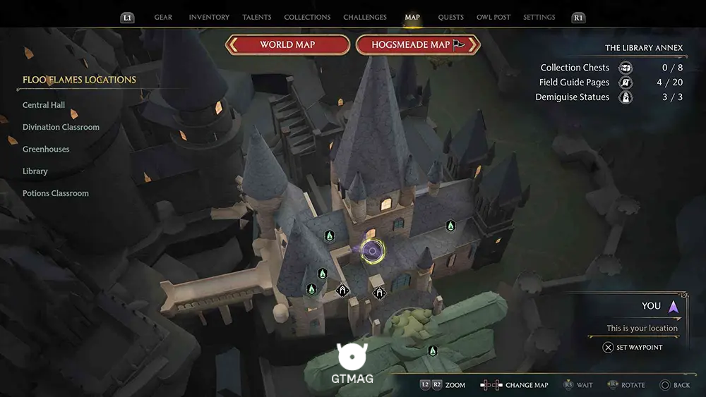 Hogwarts - The Library Annex - تمام مکانهای Field Guide Pages در Hogwarts Legacy