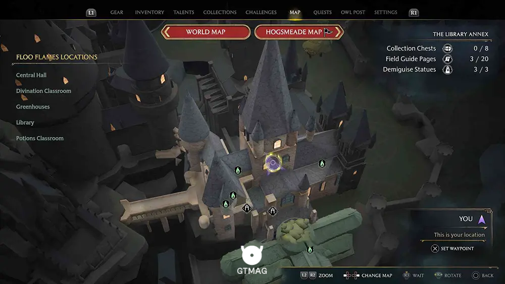 Hogwarts - The Library Annex - تمام مکانهای Field Guide Pages در Hogwarts Legacy