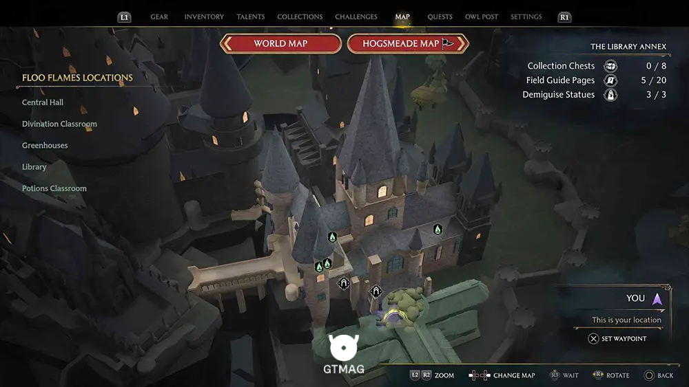 Hogwarts - The Library Annex - تمام مکانهای Field Guide Pages در Hogwarts Legacy