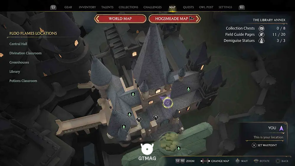 Hogwarts - The Library Annex - تمام مکانهای Field Guide Pages در Hogwarts Legacy