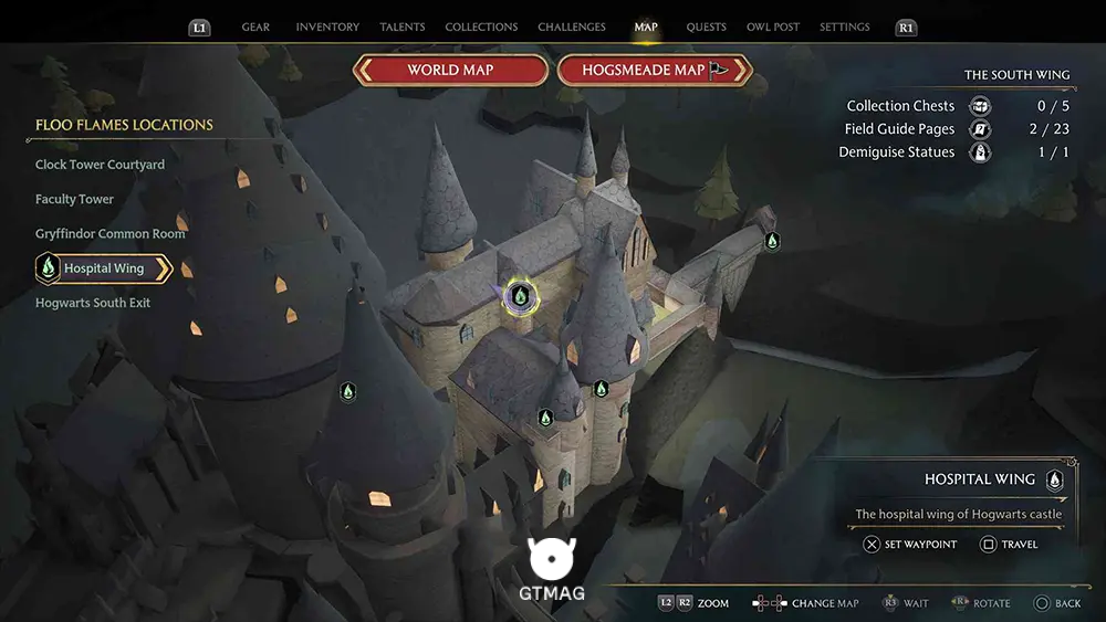 Hogwarts - The South Wing - تمام مکانهای Field Guide Pages در Hogwarts Legacy