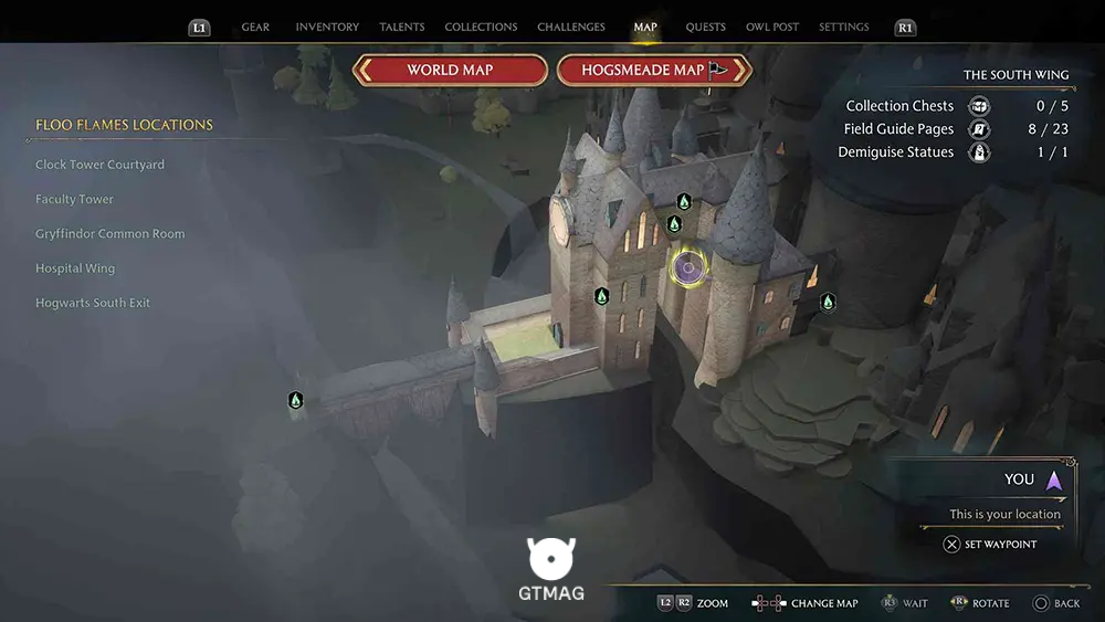 Hogwarts - The South Wing - تمام مکانهای Field Guide Pages در Hogwarts Legacy