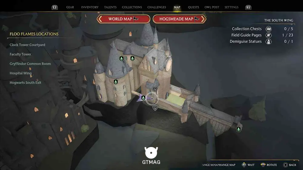 Hogwarts - The South Wing - تمام مکانهای Field Guide Pages در Hogwarts Legacy