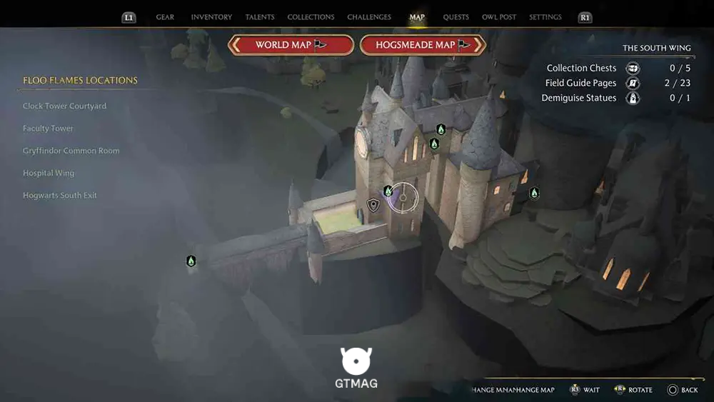 Hogwarts - The South Wing - تمام مکانهای Field Guide Pages در Hogwarts Legacy