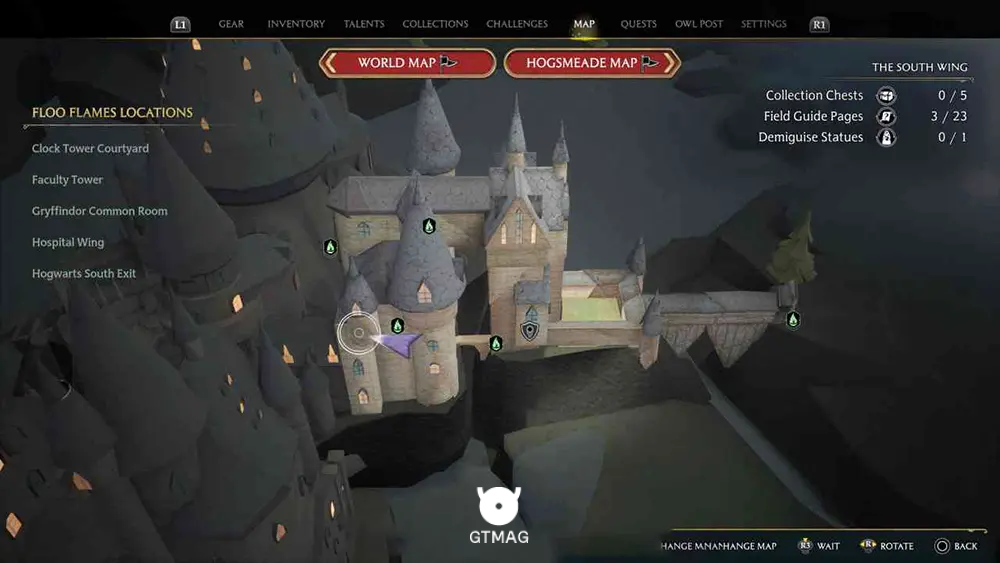 Hogwarts - The South Wing - تمام مکانهای Field Guide Pages در Hogwarts Legacy