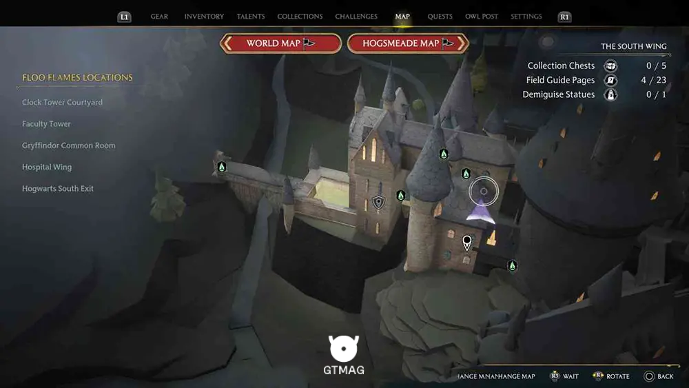 Hogwarts - The South Wing - تمام مکانهای Field Guide Pages در Hogwarts Legacy