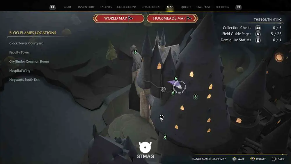 Hogwarts - The South Wing - تمام مکانهای Field Guide Pages در Hogwarts Legacy