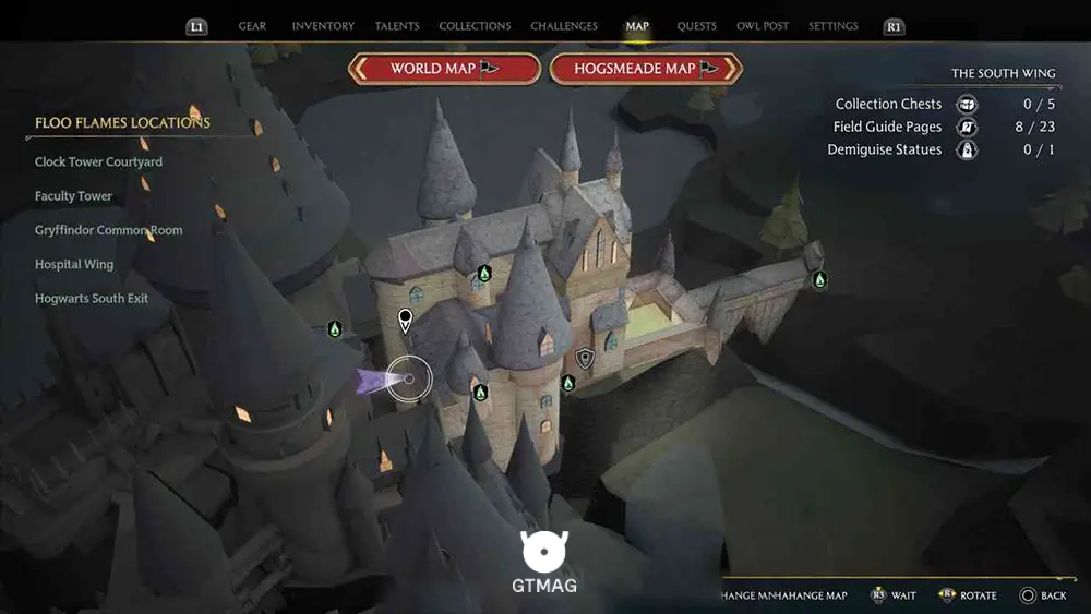 Hogwarts - The South Wing - تمام مکانهای Field Guide Pages در Hogwarts Legacy
