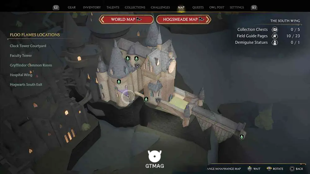Hogwarts - The South Wing - تمام مکانهای Field Guide Pages در Hogwarts Legacy