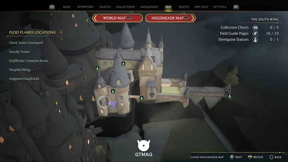 Hogwarts - The South Wing - تمام مکانهای Field Guide Pages در Hogwarts Legacy