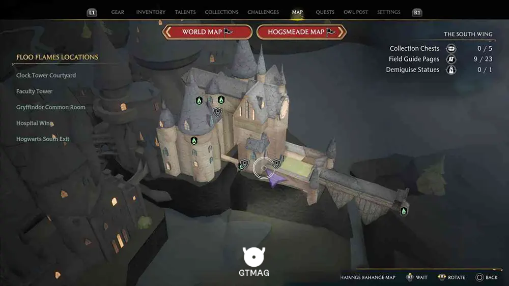 Hogwarts - The South Wing - تمام مکانهای Field Guide Pages در Hogwarts Legacy