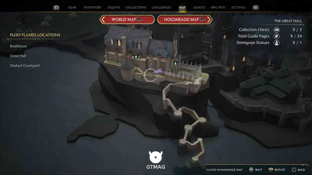 Hogwarts - The Great Hall - تمام مکانهای Field Guide Pages در Hogwarts Legacy