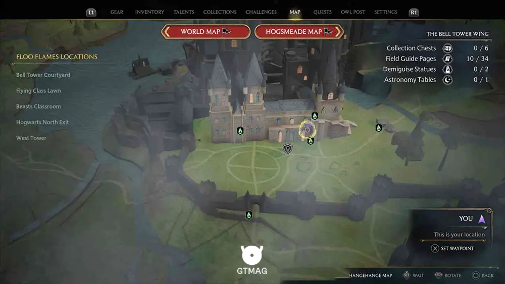 Hogwarts - The Bell Tower Wing - تمام مکانهای Field Guide Pages در Hogwarts Legacy