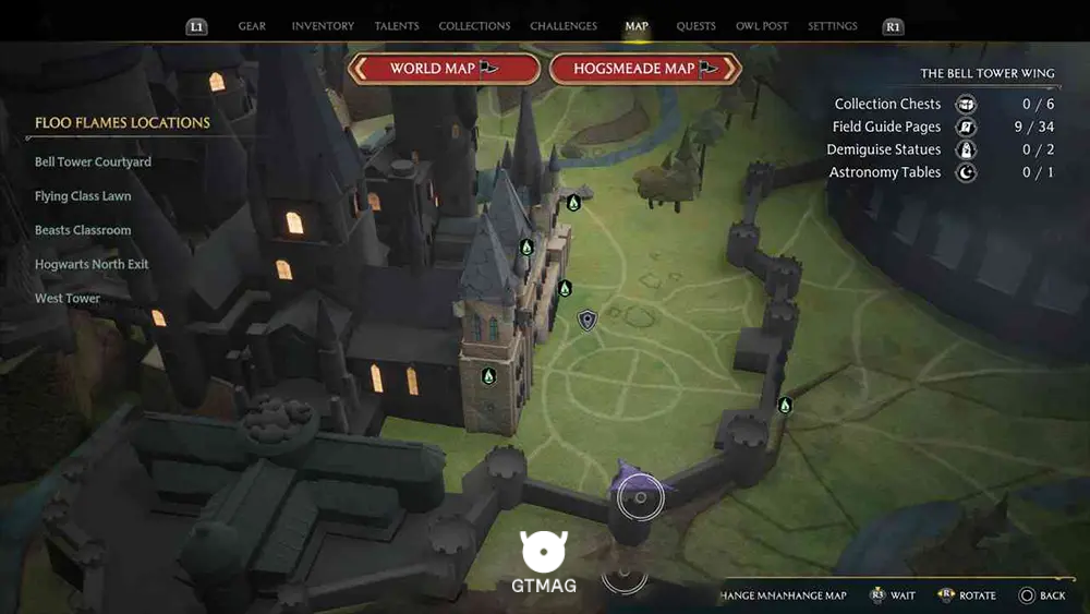 Hogwarts - The Bell Tower Wing - تمام مکانهای Field Guide Pages در Hogwarts Legacy
