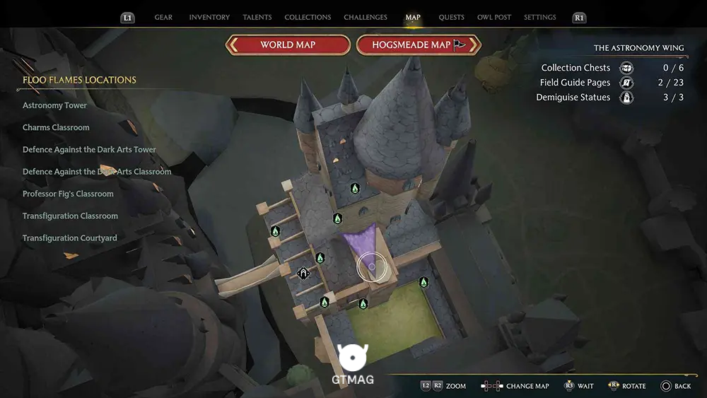Hogwarts - The Astronomy Wing - تمام مکانهای Field Guide Pages در Hogwarts Legacy