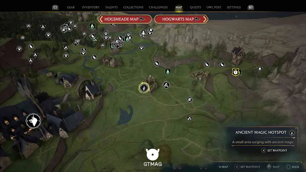 HOGSMEADE VALLEY - تمام مکانهای جادوی باستانی -Ancient Magic Hotspot - در Hogwarts Legacy