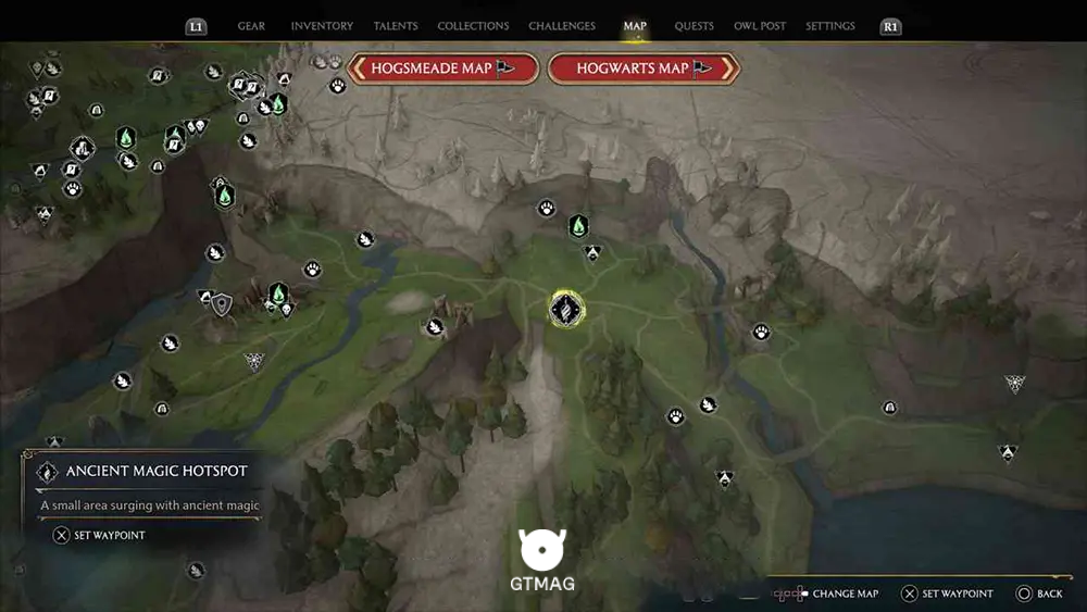 POIDSEAR COAST - تمام مکانهای جادوی باستانی -Ancient Magic Hotspot - در Hogwarts Legacy