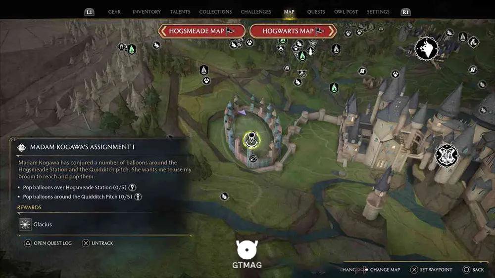 SOUTH HOGWARTS REGION - موقعیت تمام بالون ها در هاگوارتز لگسی - Hogwarts Legacy
