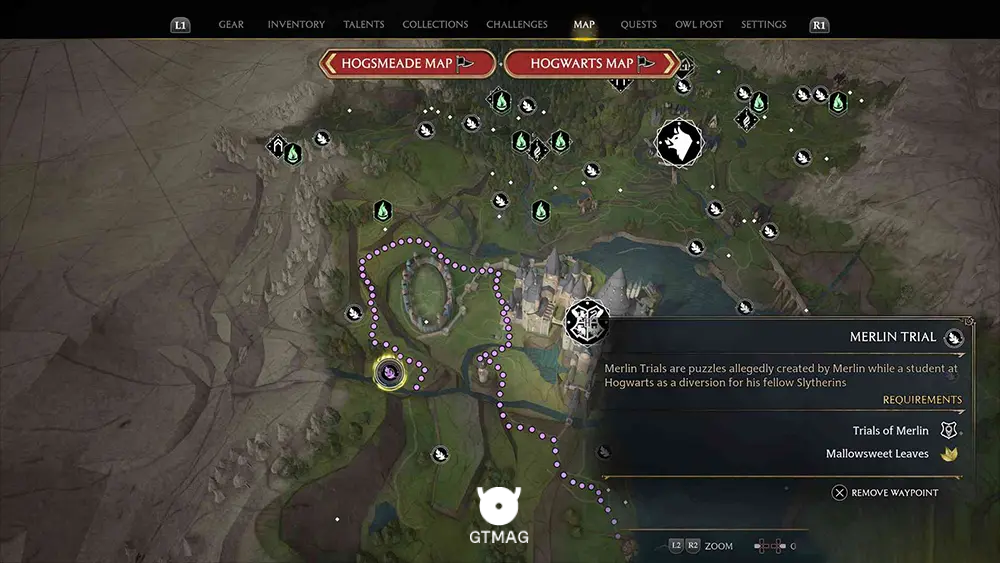 SOUTH HOGWARTS REGION - تمام مکانها و راهحلهای Merlin Trials در هاگوارتز لگسی - Hogwarts Legacy
