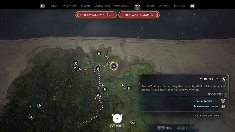 North Ford Bog - تمام مکانها و راهحلهای Merlin Trials در هاگوارتز لگسی - Hogwarts Legacy